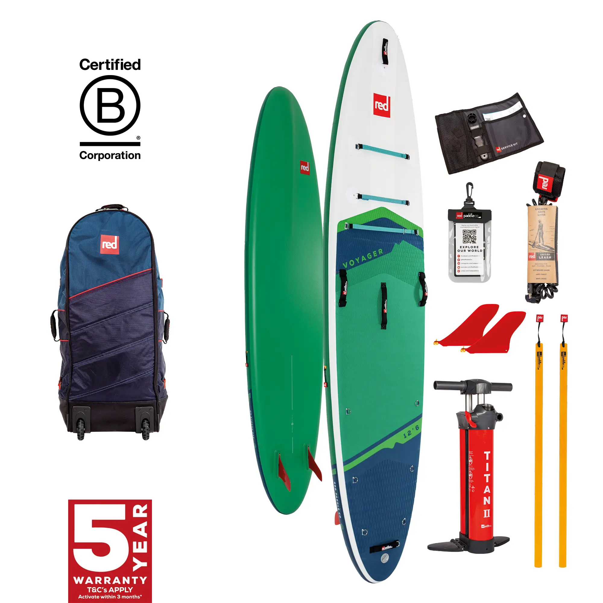 Red Paddle Co Voyager 12’6″ Inflatable MSL SUP Package